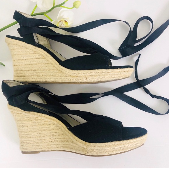 ANA Lace Up Wedge Heel Shoes Size 9 1/2 - Picture 1 of 10